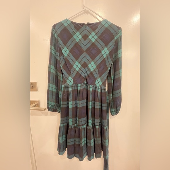 J. Crew Black Watch Green Tartan Dress / Size 2 - Picture 6 of 8